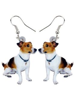 NEWEI Drop Acrylic Jack Russell Sweet Dog Earrings Fashion Animal Jewelry For Gift Girl Women Charms