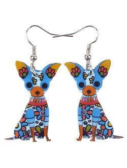 Acrylic Drop Chihuahuas Dog Pets Earrings Funny Design Lovely Gift For Girl Women Fashion Jewelry