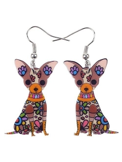 Acrylic Drop Chihuahuas Dog Pets Earrings Funny Design Lovely Gift For Girl Women Fashion Jewelry