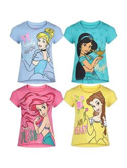 Princess Belle Ariel Cinderella Jasmine 4 Pack Graphic T-Shirts