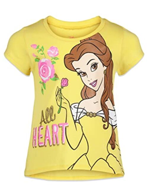Disney Princess Belle Ariel Cinderella Jasmine 4 Pack Graphic T-Shirts