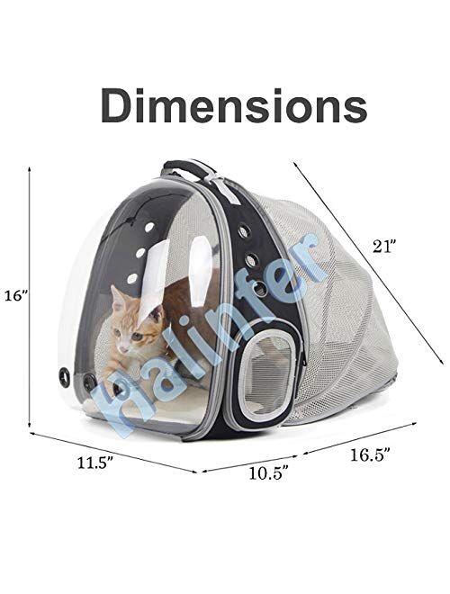 Halinfer Cat Bubble Backpack Carrier, Space Capsule Transparent Pet Carrier Backpack for Small Dog, Pet Carrying Hiking Traveling Backpack