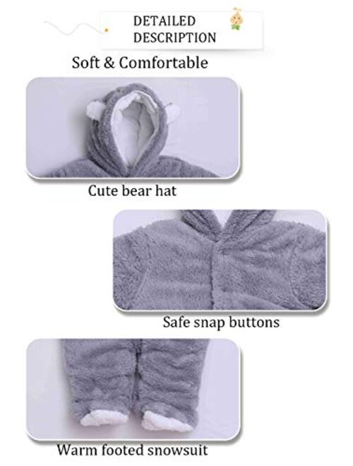 Xmwealthy Unisex Baby Clothes Winter Coats Cute Newborn Infant Jumpsuit Snowsuit Bodysuits Registry for Baby Essentials Stuff