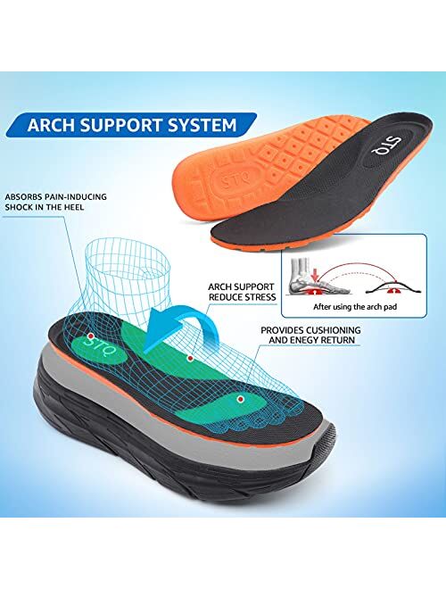 STQ Walking Shoes Women Lace Up Athletic Running Tennis Fashion Sneakers Comfortable Arch Support for Everyday Wear