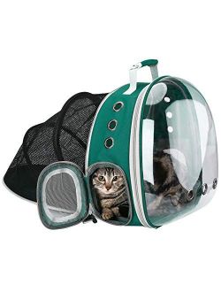MeowLover Cat Backpack Carrier Expandable, Pet Carrier Backpack, Space Capsule Animals Bag, Airline-Approved, Designed for Travel, Hiking, Walking & Outdoor Use