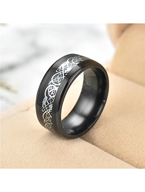 yfstyle 4PCS Plain Band Rings for Men Stainless Steel Rings for Men Wedding Ring Cool Spinner Rings for Men Black Stainless Steel Ring Set Anxiety Ring Fidget Size 6-12