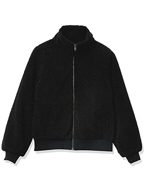 Amazon Essentials Women's Teddy Faux Shearling Funnel Collar Jacket