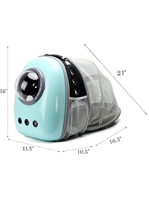 Huo Zao Expandable Cat Carrier Backpack, Space Capsule Transparent Bubble Pet Carrier for Small Dog, Pet Hiking Traveling Backpack