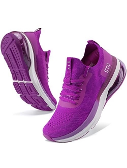 Women Walking Shoes Memory Foam Air-Cushion Sneakers with Arch-Support