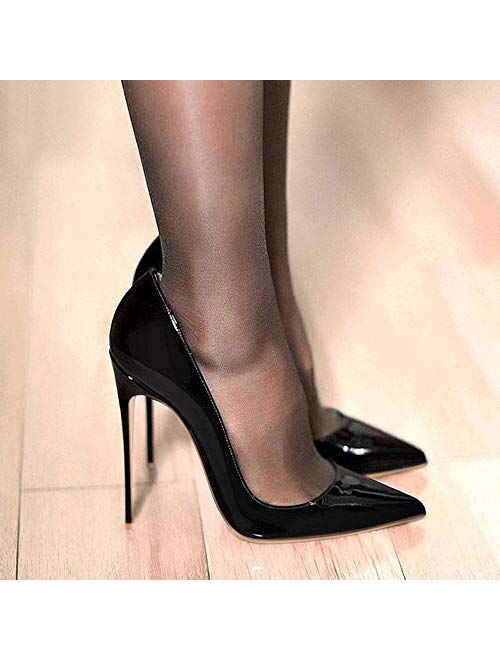 Elisabet Tang Women Pumps, Pointed Toe High Heel 4.7 inch/12cm Party Stiletto Heels Shoes