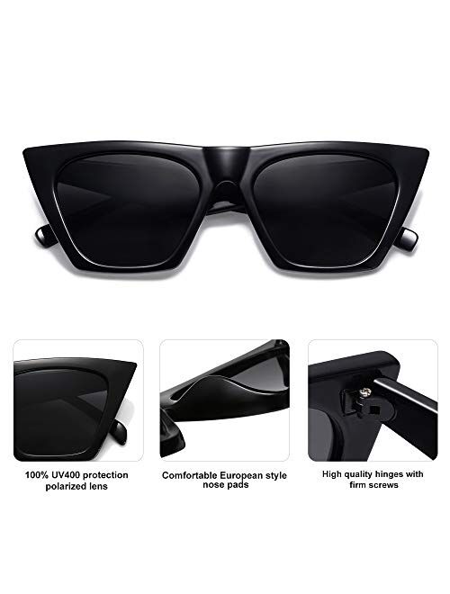 SOJOS Oversized Square Cateye Polarized Sunglasses for Women Men Big Trendy Sunnies SJ2115
