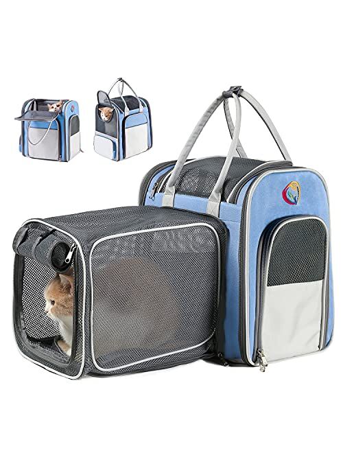 Phoenix Kiss cat backpack expandable - pet carrier backpack - cat carrier backpacks for large cats 20lbs , puppy pet backpack carrier for small dogs, airline cat travel b