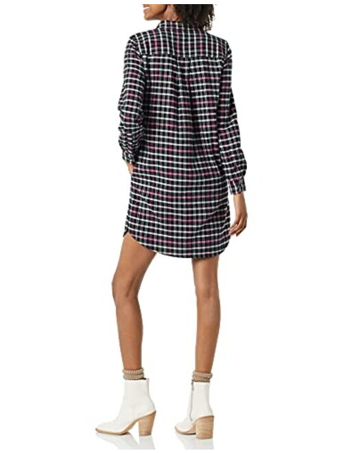 Amazon Brand - Goodthreads Women's Flannel Long Sleeve Relaxed Fit Popover Shirt Dress