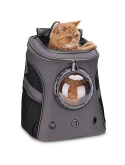 LOLLIMEOW Large Cat Backpack Carrier with Bubble,Pet Backpack for Fat Cats and Dogs Puppies