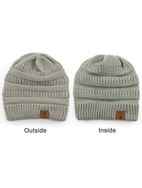 Durio Soft Warm Knitted Baby Hats Caps Cute Cozy Chunky Winter Infant Toddler Baby Beanies for Boys Girls