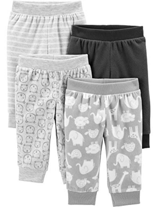Simple Joys by Carter's Unisex Toddlers and Babies' Neutral Fleece Pants, Pack of 4