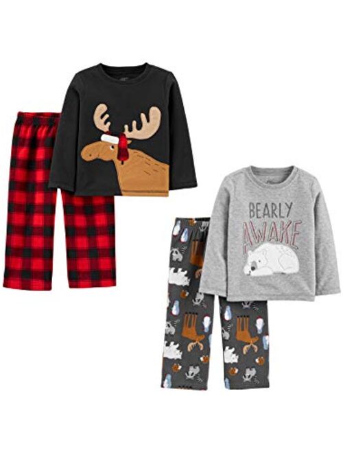 Simple Joys by Carter's Toddler Boys' 4-Piece Fleece Pajama Set