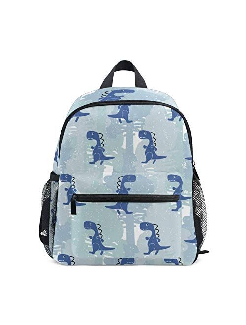 Alaza Blue Dinosaur Toddler Bag with Chest Clip Toy Bag Preschool Bag Travel Bacpack for Boy Girl