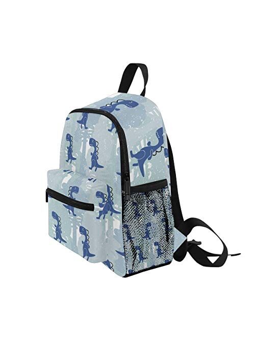 Alaza Blue Dinosaur Toddler Bag with Chest Clip Toy Bag Preschool Bag Travel Bacpack for Boy Girl