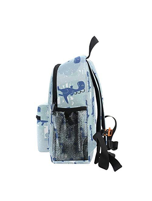 Alaza Blue Dinosaur Toddler Bag with Chest Clip Toy Bag Preschool Bag Travel Bacpack for Boy Girl