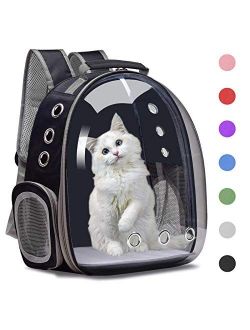 Henkelion Cat Backpack Carrier Bubble Bag, Small Dog Backpack Carrier for Small Dogs, Space Capsule Pet Carrier Dog Hiking Backpack Airline Approved Travel Carrier - Blac