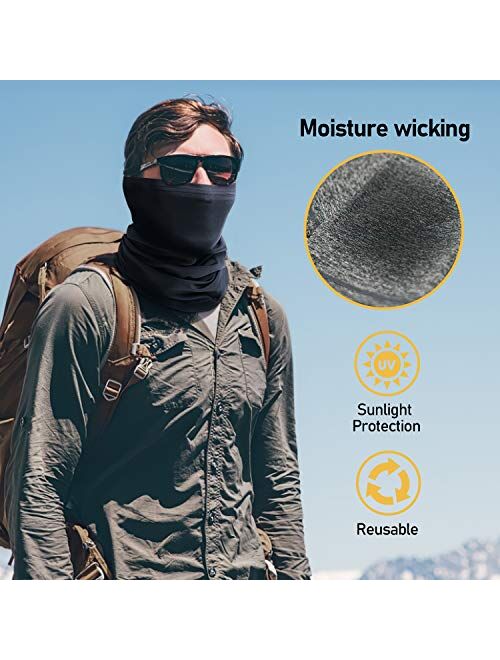 TICONN Neck Gaiter Face Cover Scarf, Breathable Sun&Wind-proof for Fishing Hiking Running Cycling, 2-Pack