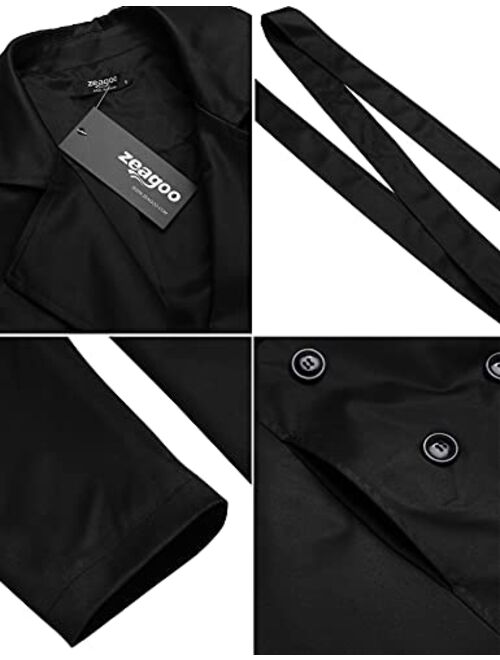 Zeagoo Women's Trench Coats Double-Breasted Long Coat with Belt
