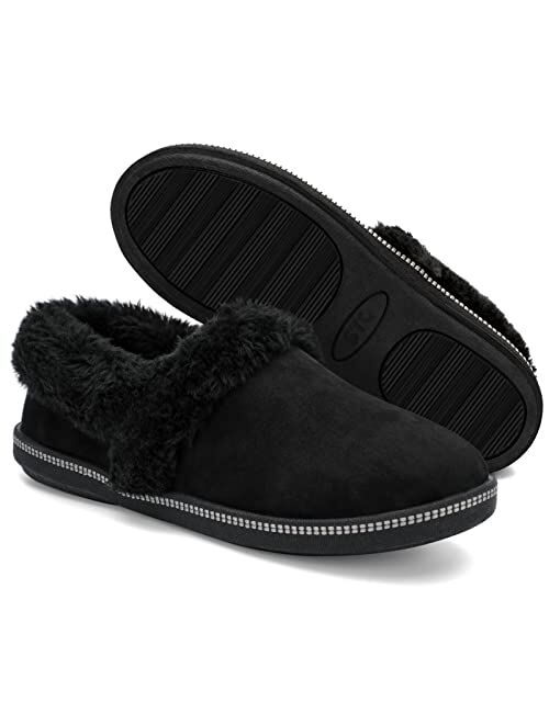 STQ Women Fuzzy House Slippers with Comfortable Indoor Cozy Shoes