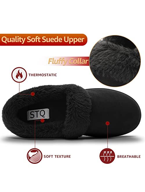 STQ Women Fuzzy House Slippers with Comfortable Indoor Cozy Shoes