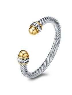 UNY Fashion jewelry Brand Cable Wire Retro Antique Bangle Elegant Beautiful Valentine Mothers day Gift