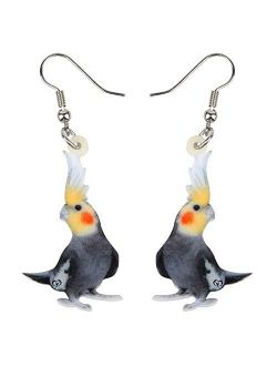 NEWEI Acrylic Novelty Parrot Bird Earrings Dangle Drop For Women Girl Ladies Fashion Animal Jewelry Gifts Charm