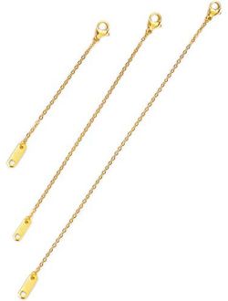 Altitude Boutique 18k Gold Plated Necklace Extenders Delicate Necklace Extender Chain Set for Women 3 Piece Set, Extensions 2", 4", 6" Inches Hypoallergenic in Gold, Rose