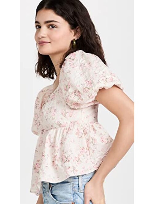 English Factory Women's Textured Floral Top