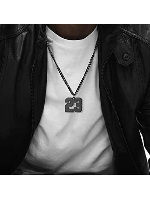 Keystyle GoldChic Jewelry Number Necklace For Men Women, Custom Youth Baseball Necklaces with Number for Boys, Personalized Jersey Numbers Chain Sports Fans Pendant Socce
