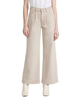 Women's Hepburn High Rise Wide Leg Pleated Jeans