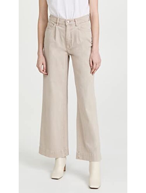 DL1961 Women's Hepburn High Rise Wide Leg Pleated Jeans