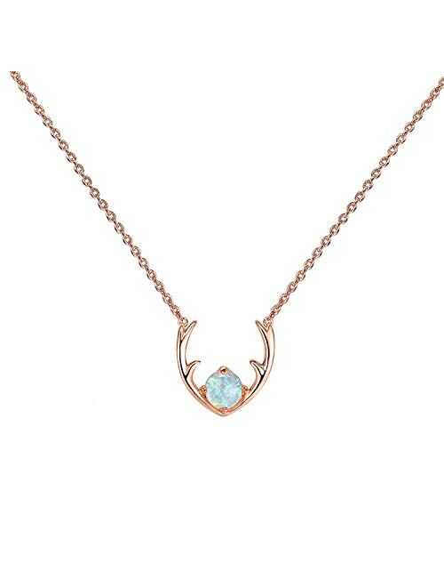 PAVOI 14K Gold Plated Created Opal Necklace | Opal Necklaces for Women