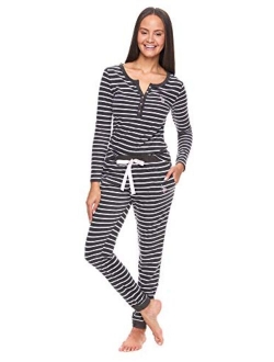 Womens Casual Long Sleeve Shirt and Pajama Pants Sleep Sleepwear Set