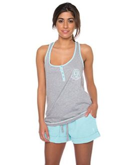 Essentials Womens Pajama Racerback Tank and Pocket Shorts Sleepwear Set