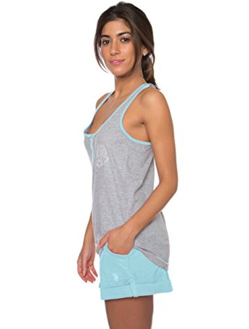 U.S. Polo Assn. Essentials Womens Pajama Racerback Tank and Pocket Shorts Sleepwear Set