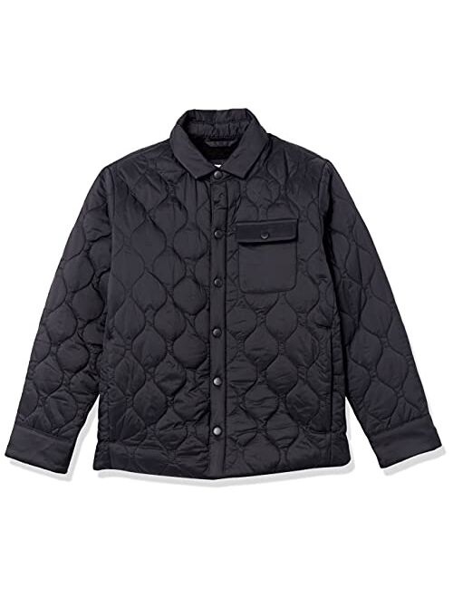 Amazon Essentials Boys' Sherpa-Lined Quilted Shirt Jacket