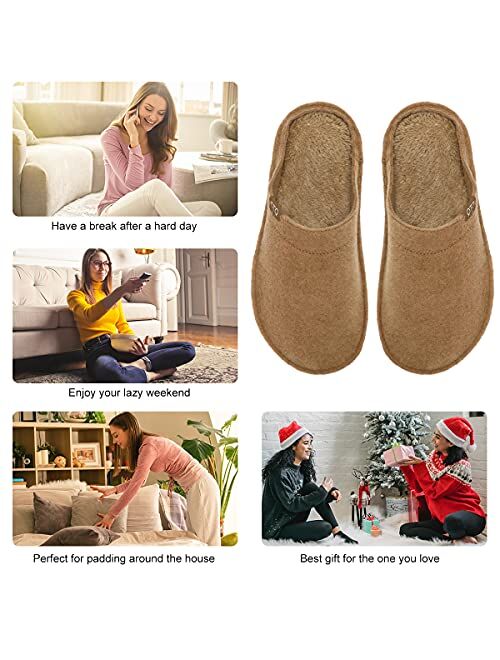 STQ Slippers for Women Memory Foam Warm and Fuzzy House Shoes