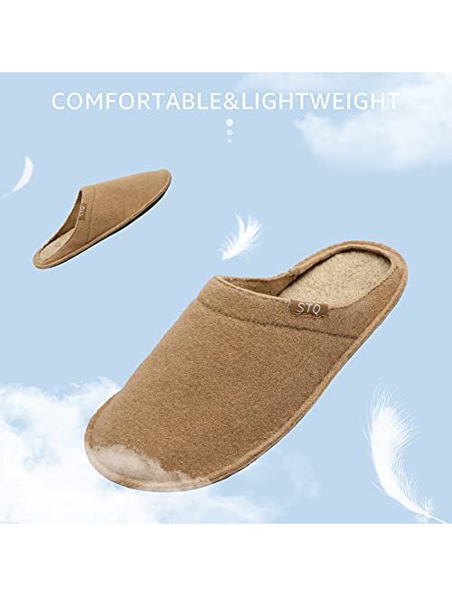 STQ Slippers for Women Memory Foam Warm and Fuzzy House Shoes