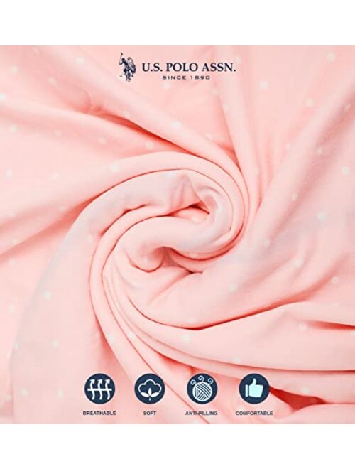 U.S. Polo Assn. Womens Notch Collar Pajama Set – Classic Button Down Pajamas for Women with Long Sleeve Top and Pajama Pants