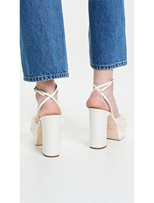 Loeffler Randall Women's Natalia Platform Pleated Bow Sandals