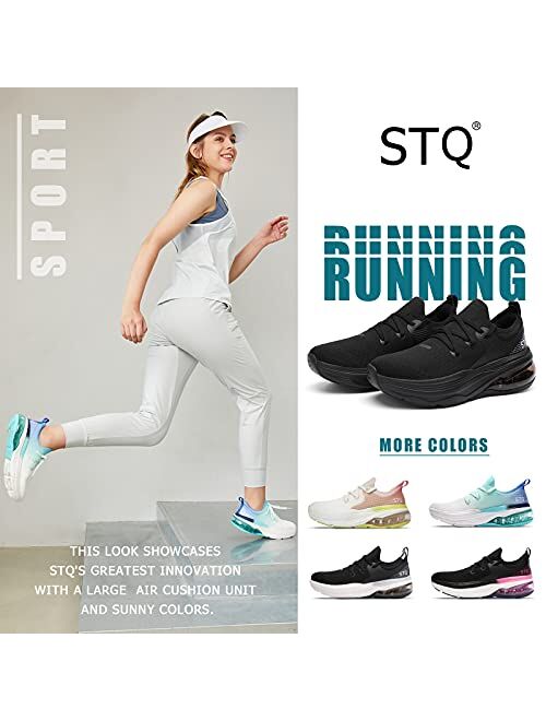 STQ Walking Shoes Women Arch Support Tennis Shoe Breathable Air Cushion Sneakers for Gym, Workout, Jogging, Travelling and Shopping