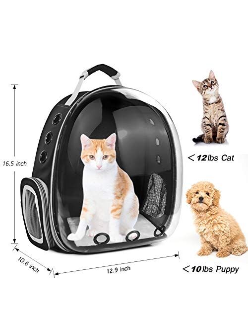 Ssawcasa Cat Carrier Backpack,Large Space Bubble Capsule Pet Backpack,Dog Travel Backpack Carrier for Small Dogs,Airline Approved Portable Puppy Rabbit Bird Bunny Carry B