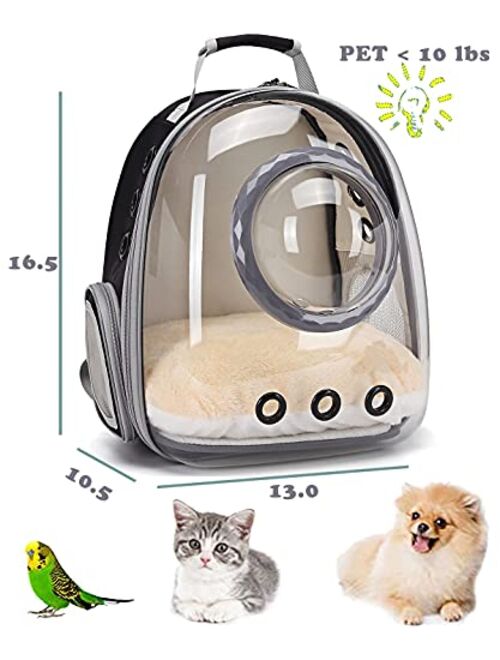 Orizzp Pet Carrier Backpack for Kitten, Small Puppy and Bunny, Backpack for Kitten, Space Capsule Bubble Cat Backpack Carrier, Airline Approved Waterproof Green Pet Backp