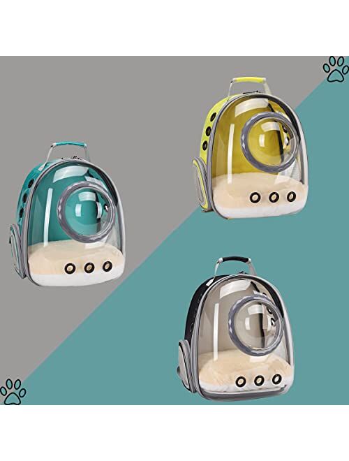 Orizzp Pet Carrier Backpack for Kitten, Small Puppy and Bunny, Backpack for Kitten, Space Capsule Bubble Cat Backpack Carrier, Airline Approved Waterproof Green Pet Backp