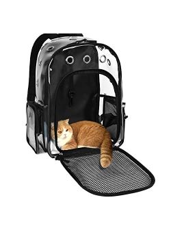 YUDODO Cat Backpack Carrier Clear Small Pet Cat Dog Carrier Front Backpack for Cat Rabbit Small Animal Breathable Mesh Lightweight Pet Backpack for Traveling Outdoor Walk